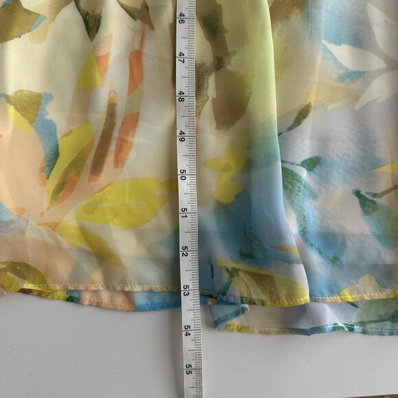 Laundry by Shelli Segal Floral Sheer Overlay Pastel Puff Sleeve Maxi Dress 6 - Picture 10 of 10